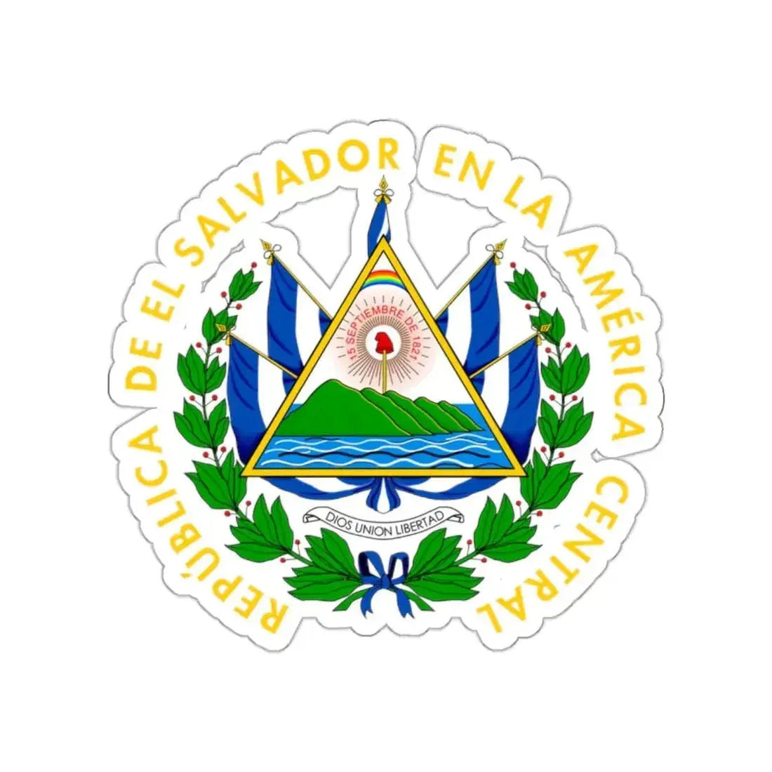 Coat of arms of El Salvador STICKER Vinyl Die-Cut Decal - The Sticker Space