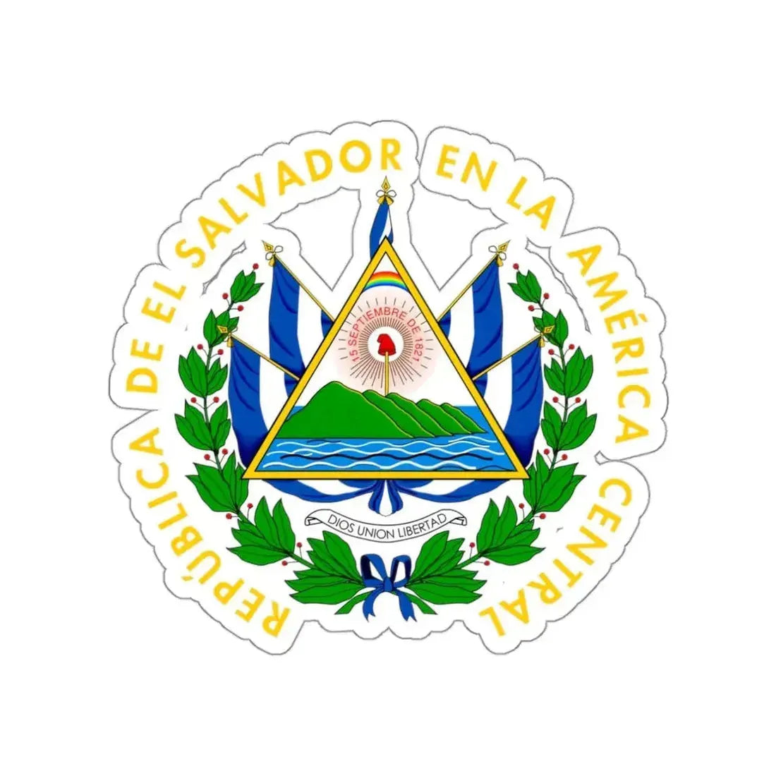 Coat of arms of El Salvador STICKER Vinyl Die-Cut Decal - The Sticker Space