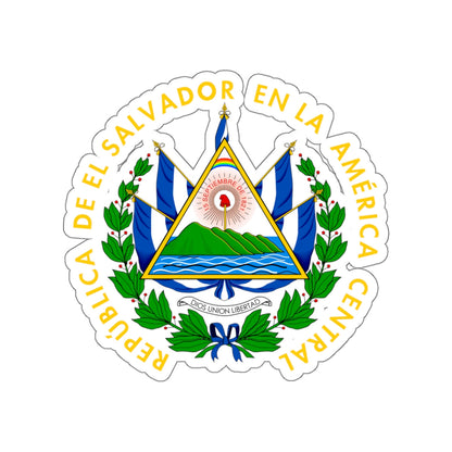 Coat of arms of El Salvador STICKER Vinyl Die-Cut Decal-White-The Sticker Space