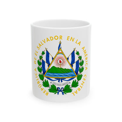 Coat of arms of El Salvador - White Coffee Mug-11oz-The Sticker Space