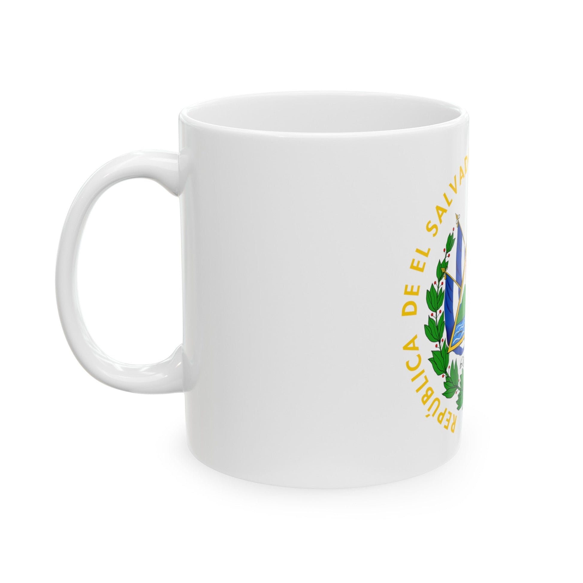 Coat of arms of El Salvador - White Coffee Mug-The Sticker Space