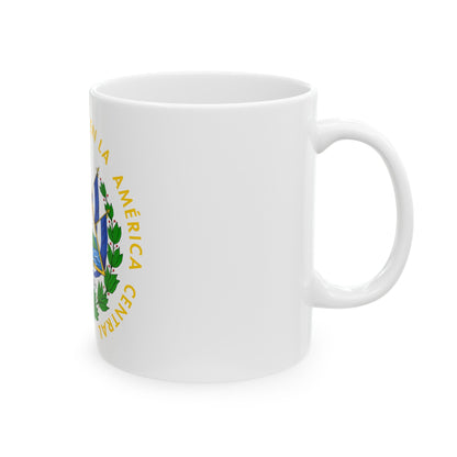 Coat of arms of El Salvador - White Coffee Mug-The Sticker Space