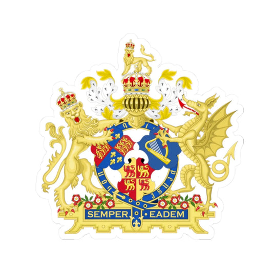 Coat of Arms of Elizabeth I of England 1558-1603 Three Shields Variant 1 (England) (Coat of Arms) STICKER Vinyl Kiss-Cut Decal 2 Inch White - The Sticker Space