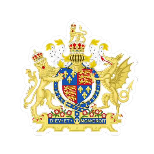 Coat of Arms of Elizabeth I of England 1558-1603 Variant 3 (England) (Coat of Arms) STICKER Vinyl Kiss-Cut Decal 2 Inch White - The Sticker Space