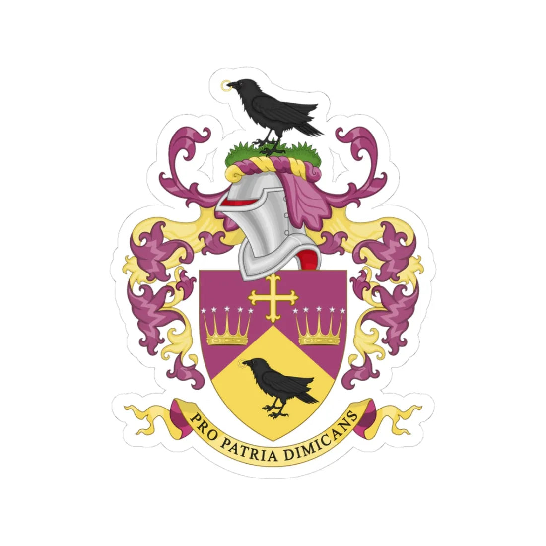 Coat of Arms of Ellesmere College (England) (Coat of Arms) STICKER Vinyl Kiss-Cut Decal 3 Inch White - The Sticker Space