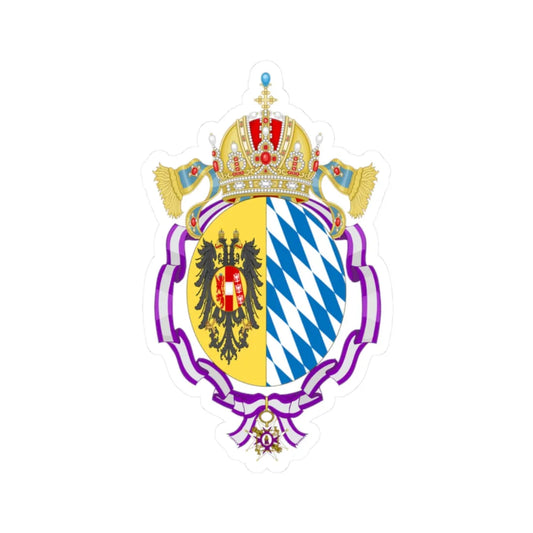 Coat of Arms of Empress Elisabeth of Austria Order of Queen Maria Luisa (Austria) (Coat of Arms) STICKER Vinyl Kiss-Cut Decal 2 Inch White - The Sticker Space