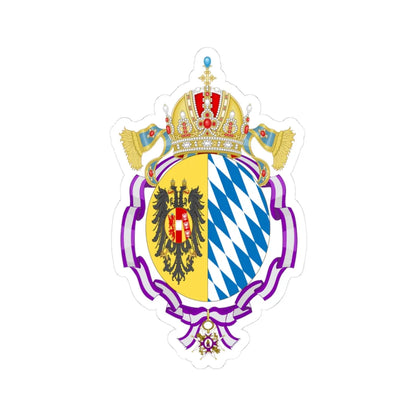 Coat of Arms of Empress Elisabeth of Austria Order of Queen Maria Luisa (Austria) (Coat of Arms) STICKER Vinyl Kiss-Cut Decal 3 Inch White - The Sticker Space