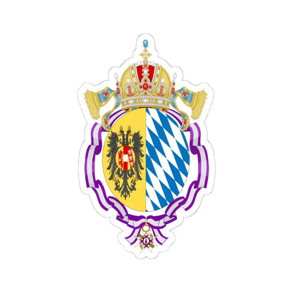 Coat of Arms of Empress Elisabeth of Austria Order of Queen Maria Luisa (Austria) (Coat of Arms) STICKER Vinyl Kiss-Cut Decal 6 Inch White - The Sticker Space