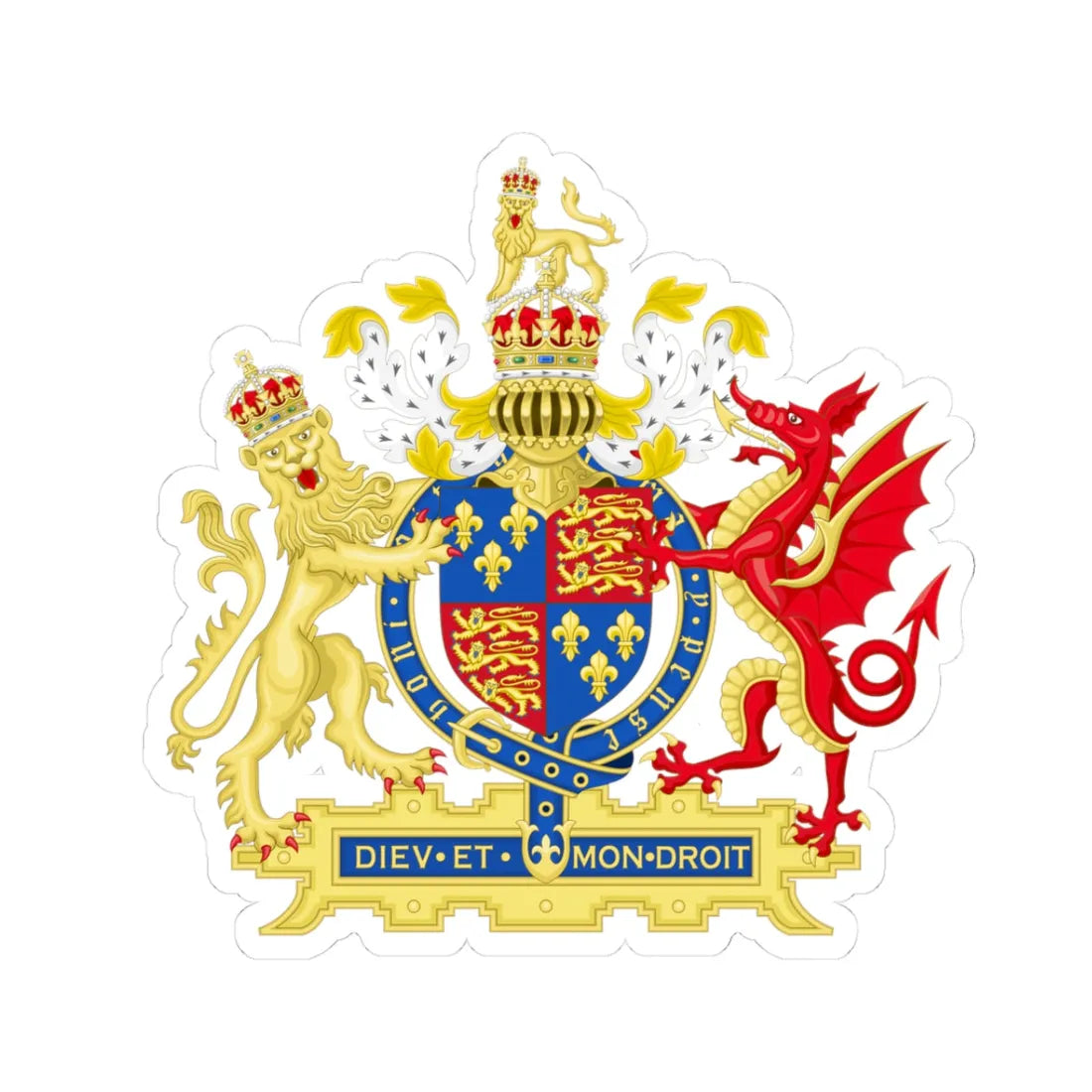 Coat of Arms of England 1509-1554 (England) (Coat of Arms) STICKER Vinyl Kiss-Cut Decal - The Sticker Space