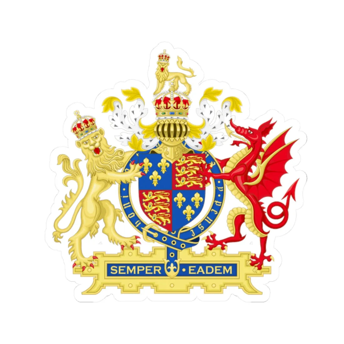 Coat of Arms of England 1558-1603 (England) (Coat of Arms) STICKER Vinyl Kiss-Cut Decal - The Sticker Space