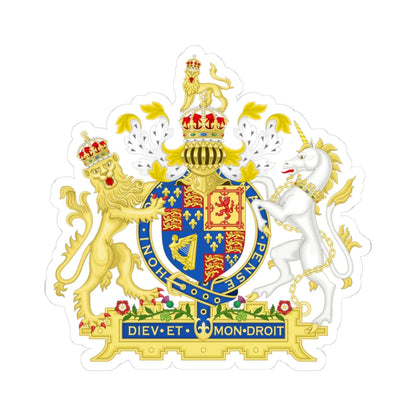 Coat of arms of England 1603-1649 (England) (Coat of Arms) STICKER Vinyl Kiss-Cut Decal 3 Inch White - The Sticker Space