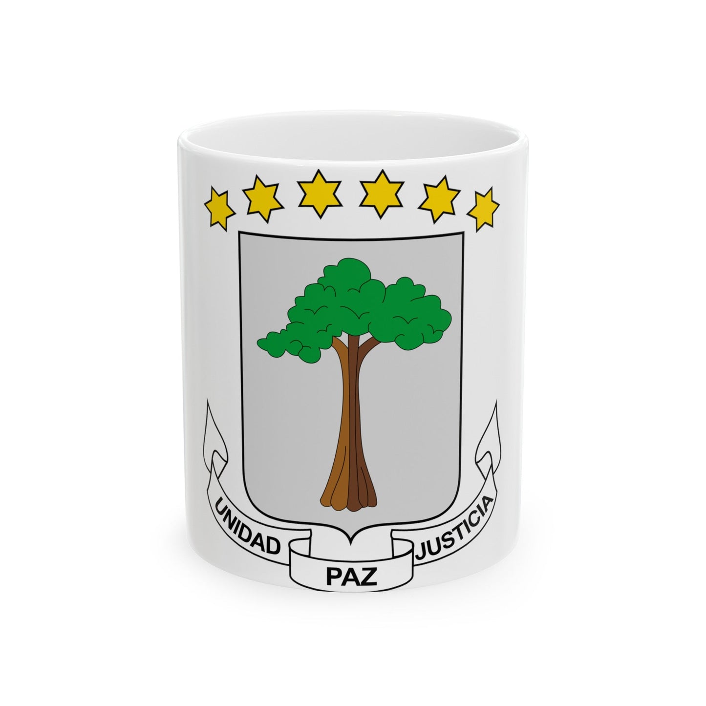 Coat of arms of Equatorial Guinea - White Coffee Mug-11oz-The Sticker Space