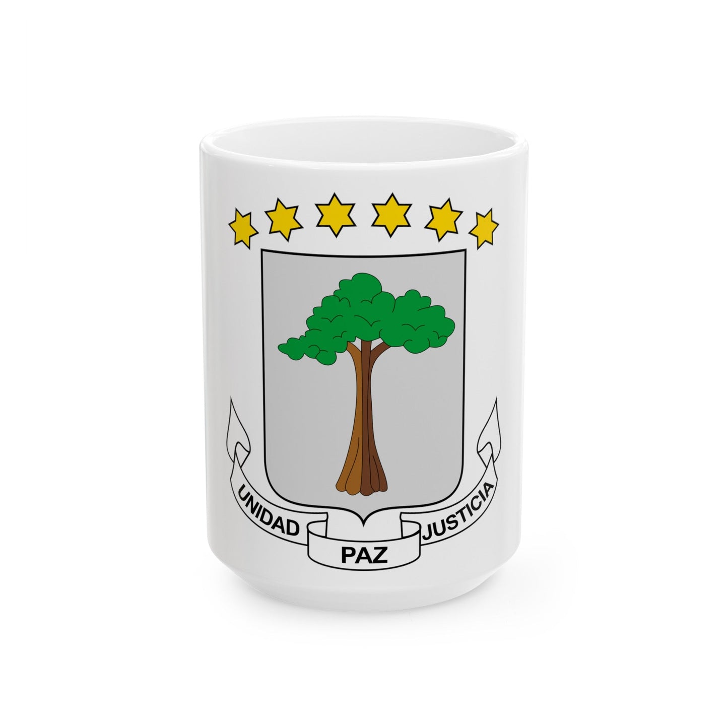 Coat of arms of Equatorial Guinea - White Coffee Mug-15oz-The Sticker Space