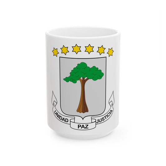 Coat of arms of Equatorial Guinea - White Coffee Mug-15oz-The Sticker Space