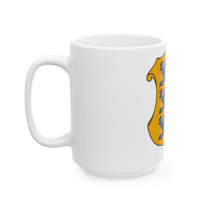 Coat of arms of Estonia 2 - White Coffee Mug-The Sticker Space