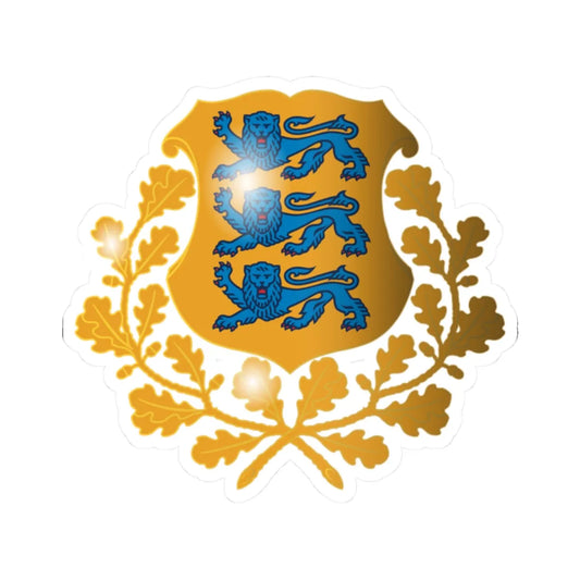 Coat of arms of Estonia 3d (Estonia) (Coat of Arms) STICKER Vinyl Kiss-Cut Decal 2 Inch White - The Sticker Space