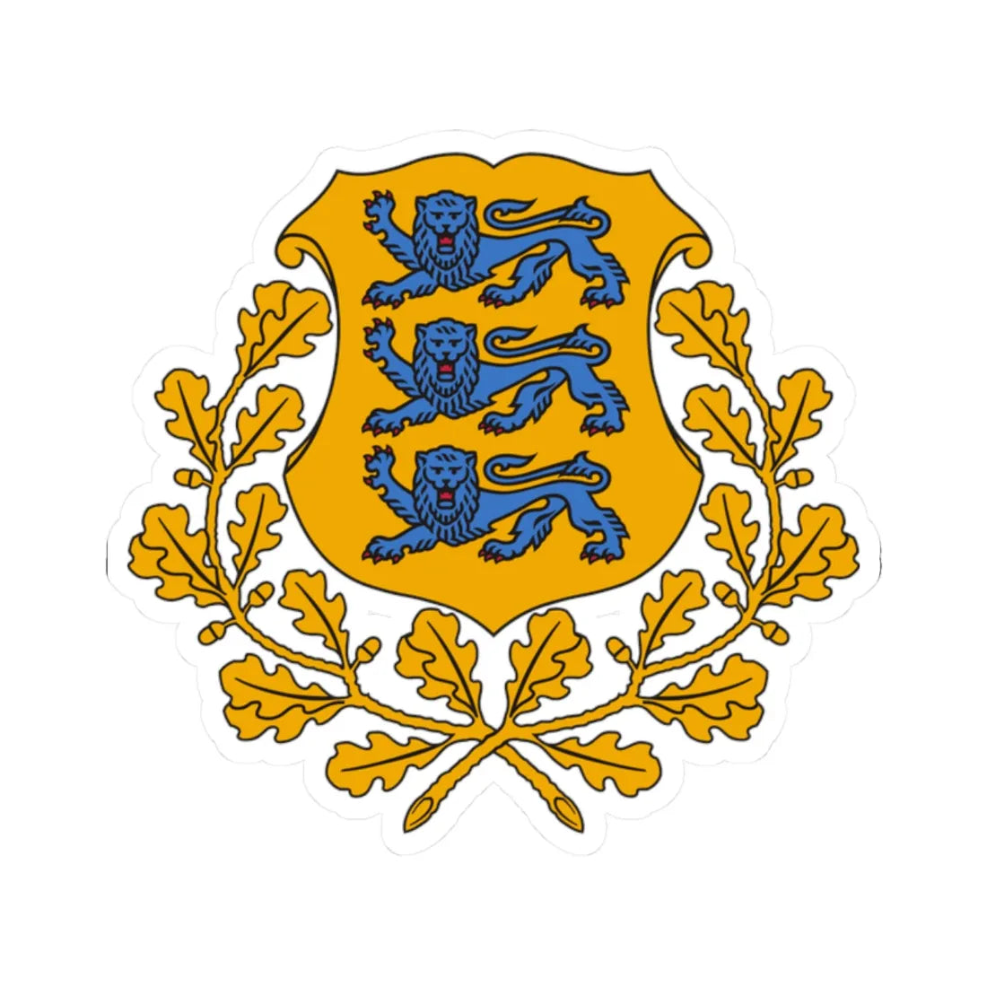 Coat of arms of Estonia (Estonia) (Coat of Arms) STICKER Vinyl Kiss-Cut Decal 2 Inch White - The Sticker Space