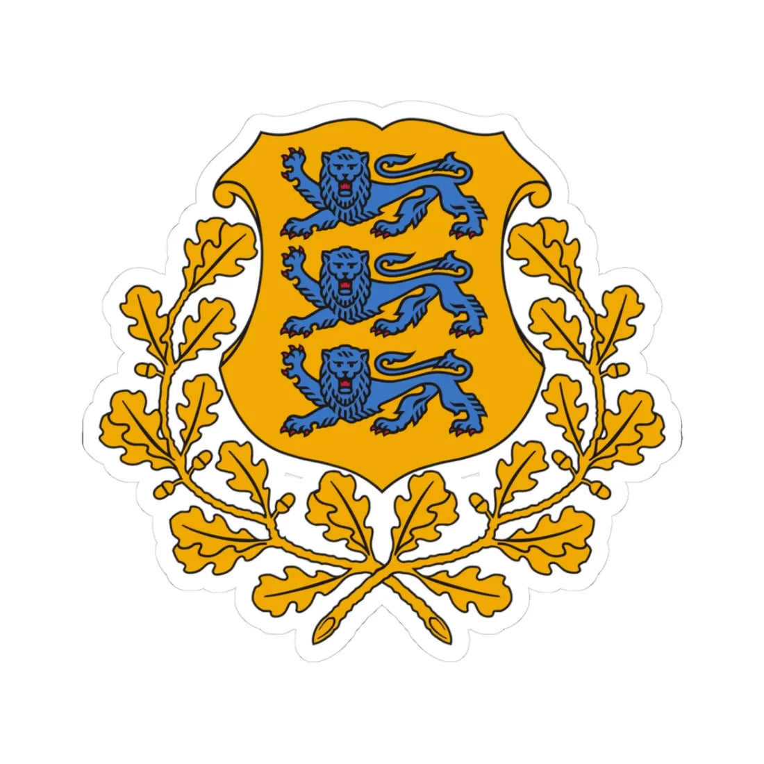Coat of arms of Estonia (Estonia) (Coat of Arms) STICKER Vinyl Kiss-Cut Decal 3 Inch White - The Sticker Space