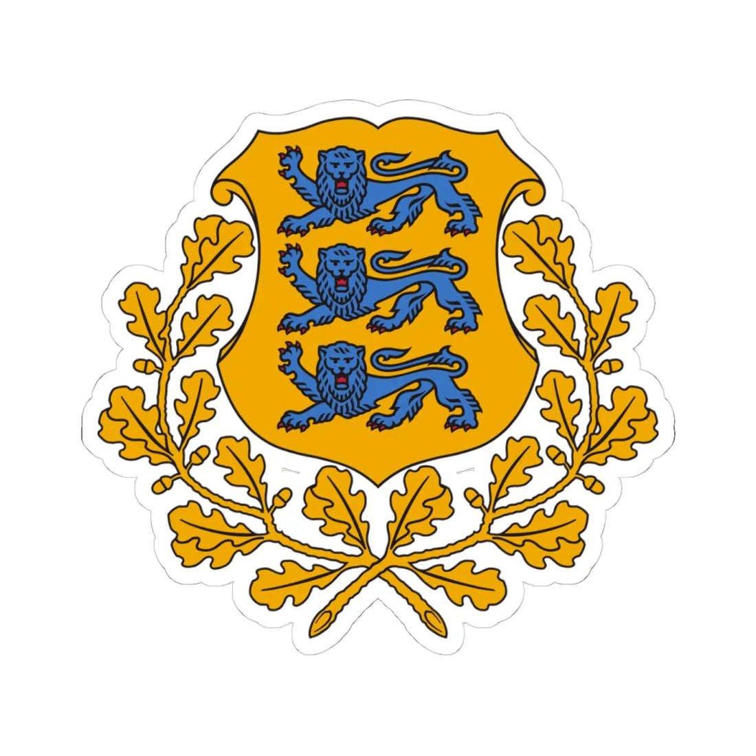 Coat of arms of Estonia (Estonia) (Coat of Arms) STICKER Vinyl Kiss-Cut Decal 4 Inch White - The Sticker Space