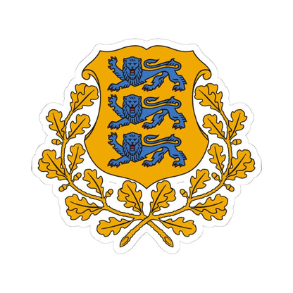 Coat of arms of Estonia (Estonia) (Coat of Arms) STICKER Vinyl Kiss-Cut Decal 4 Inch White - The Sticker Space