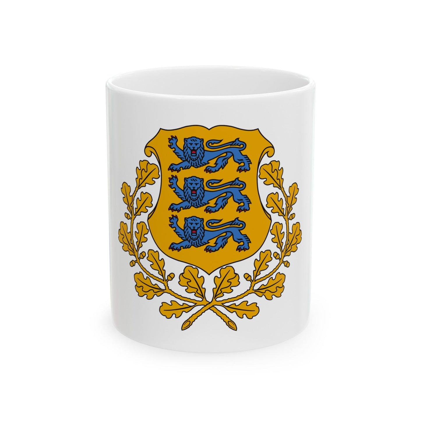 Coat of arms of Estonia - White Coffee Mug-11oz-The Sticker Space