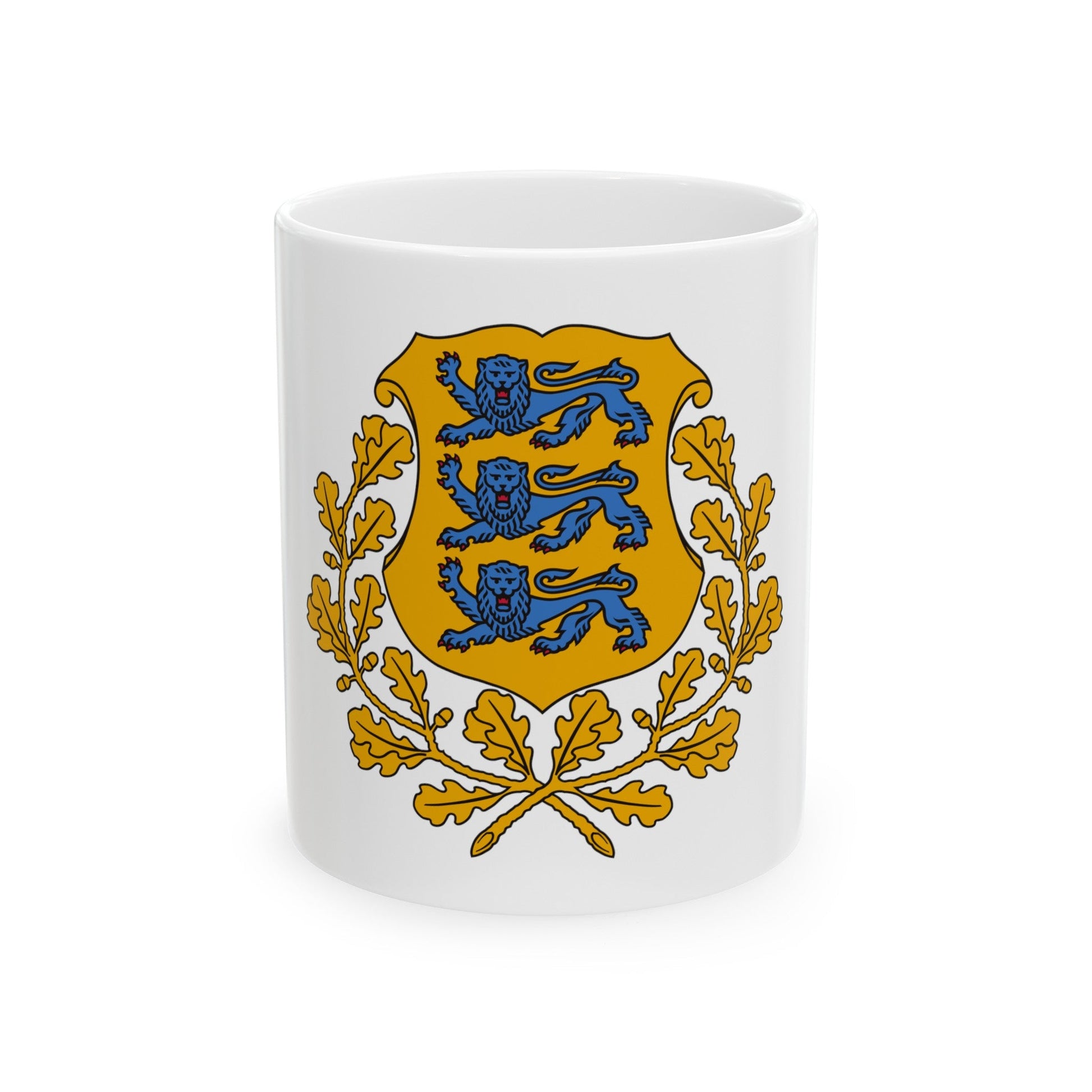 Coat of arms of Estonia - White Coffee Mug-11oz-The Sticker Space