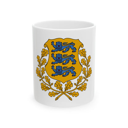 Coat of arms of Estonia - White Coffee Mug-11oz-The Sticker Space