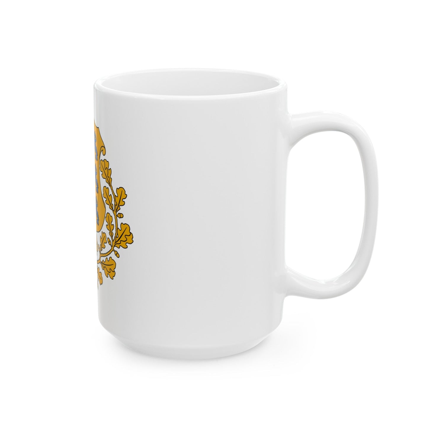 Coat of arms of Estonia - White Coffee Mug-The Sticker Space