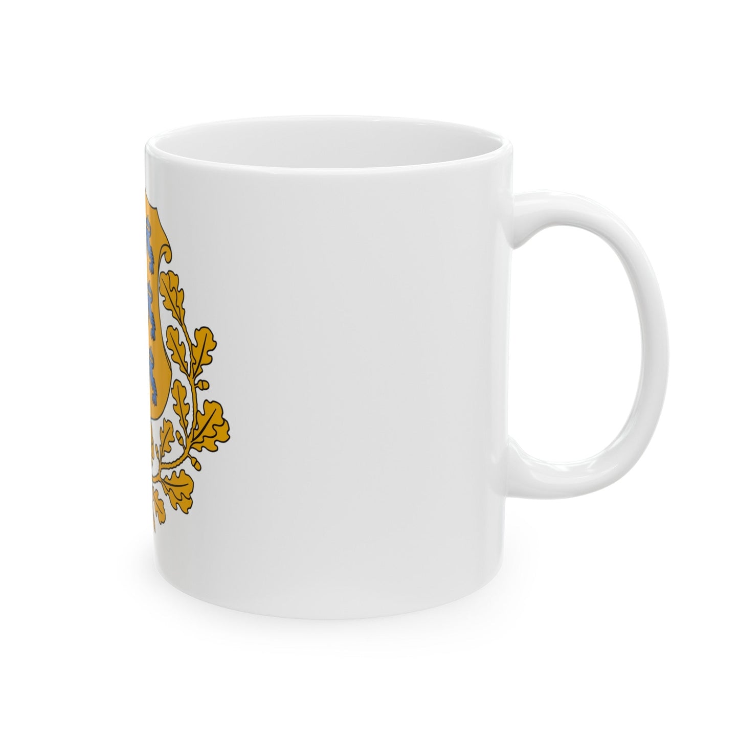 Coat of arms of Estonia - White Coffee Mug-The Sticker Space