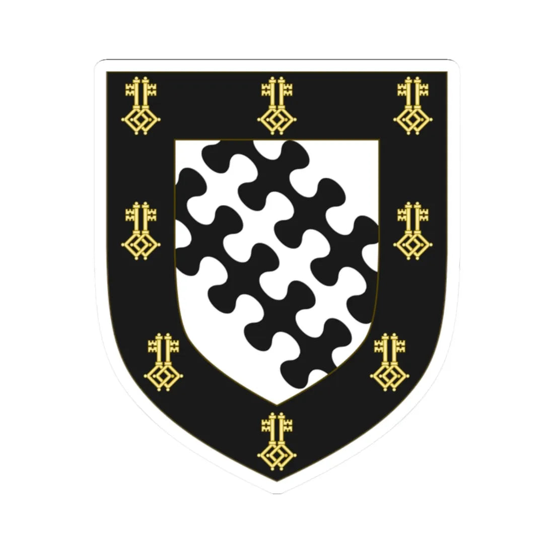 Coat of Arms of Exeter College Oxford (England) (Coat of Arms) STICKER Vinyl Kiss-Cut Decal 2 Inch White - The Sticker Space