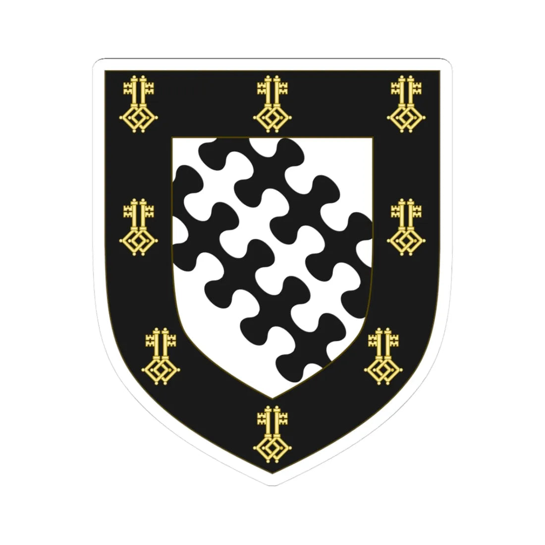 Coat of Arms of Exeter College Oxford (England) (Coat of Arms) STICKER Vinyl Kiss-Cut Decal 3 Inch White - The Sticker Space