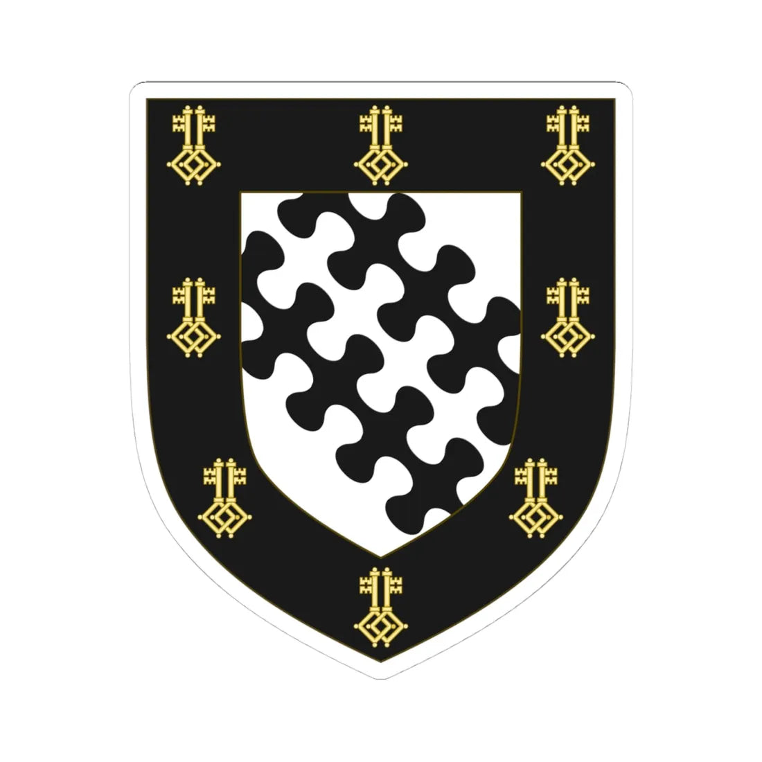 Coat of Arms of Exeter College Oxford (England) (Coat of Arms) STICKER Vinyl Kiss-Cut Decal 4 Inch White - The Sticker Space