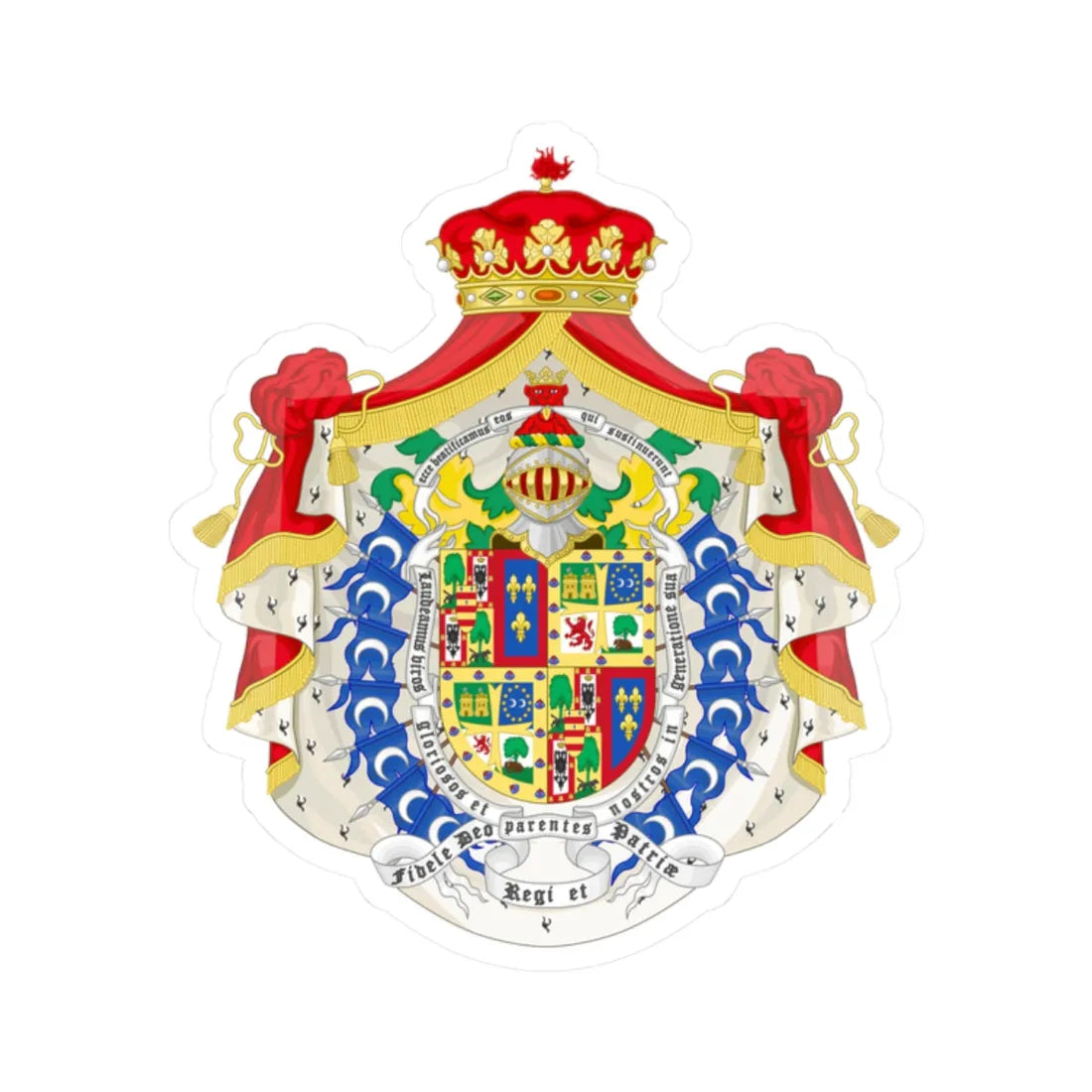 Coat of Arms of Felipe Juan Froilán of Marichalar Grandee of Spain (Spain) (Coat of Arms) STICKER Vinyl Kiss-Cut Decal 2 Inch White - The Sticker Space