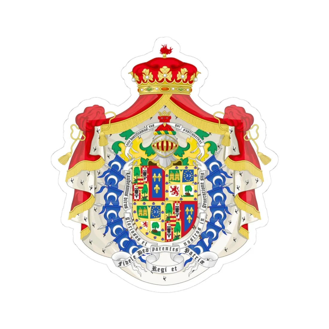 Coat of Arms of Felipe Juan Froilán of Marichalar Grandee of Spain (Spain) (Coat of Arms) STICKER Vinyl Kiss-Cut Decal 3 Inch White - The Sticker Space