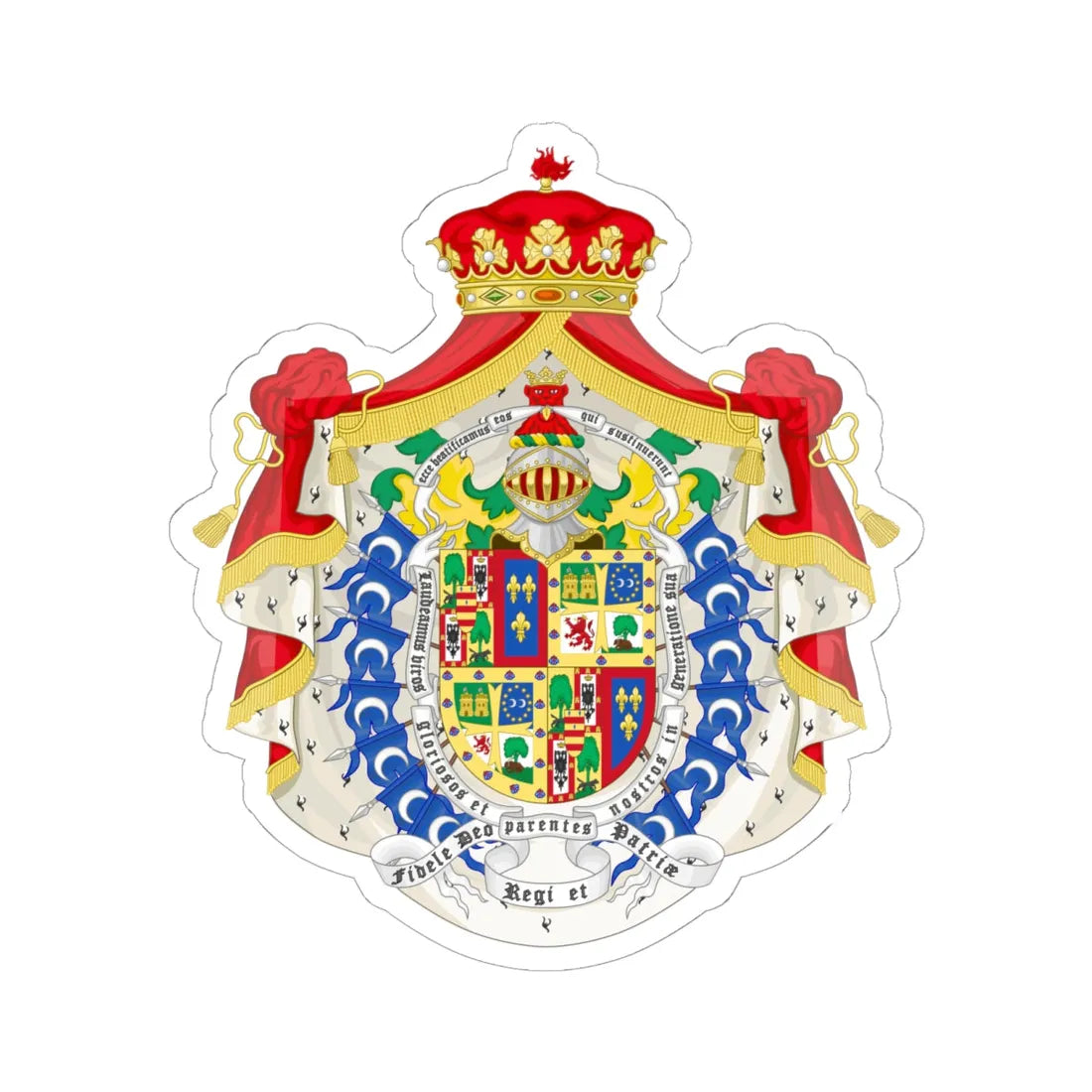 Coat of Arms of Felipe Juan Froilán of Marichalar Grandee of Spain (Spain) (Coat of Arms) STICKER Vinyl Kiss-Cut Decal 6 Inch White - The Sticker Space