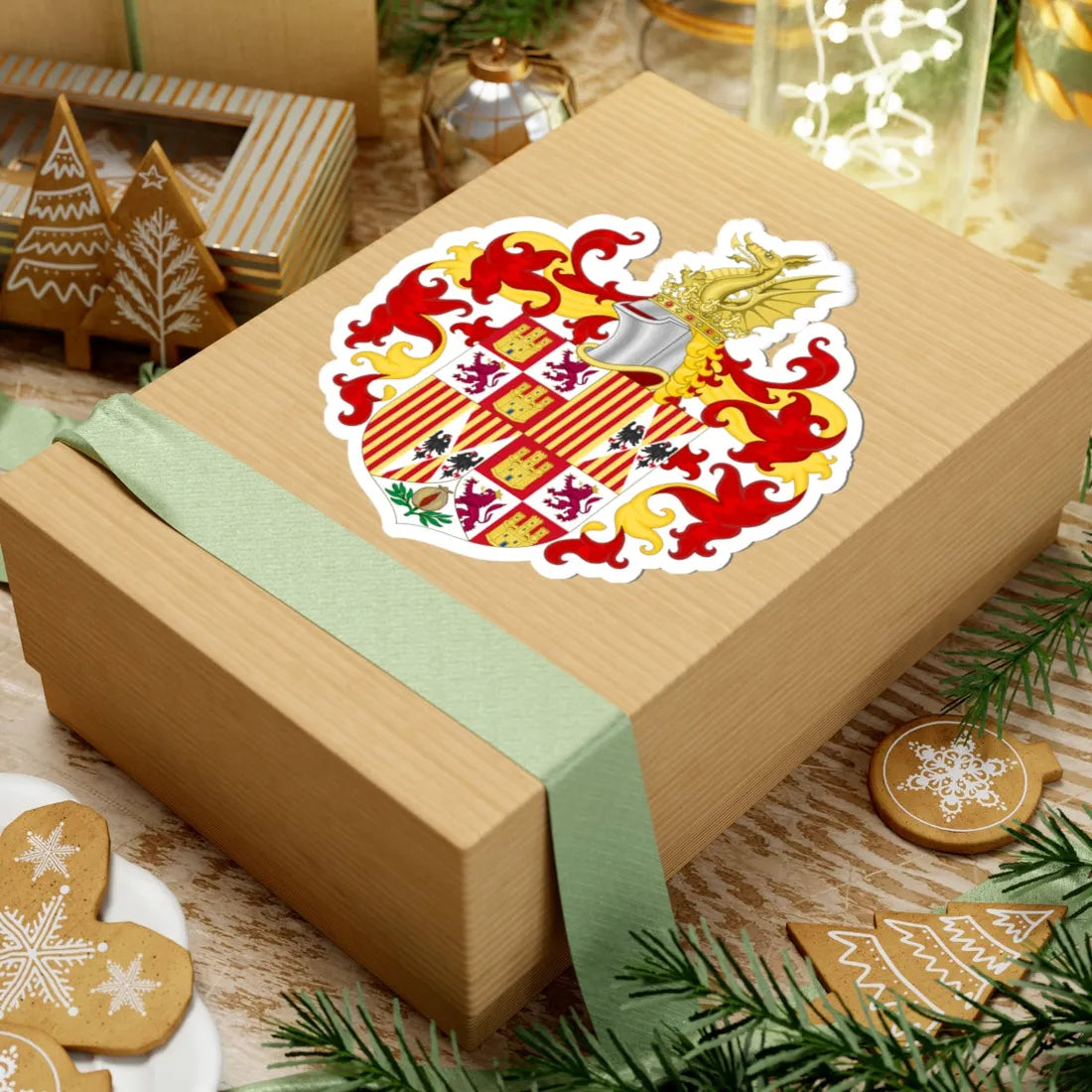 Coat of Arms of Ferdinand II of Aragon 1492-1504 (Spain) (Coat of Arms) STICKER Vinyl Kiss-Cut Decal - The Sticker Space