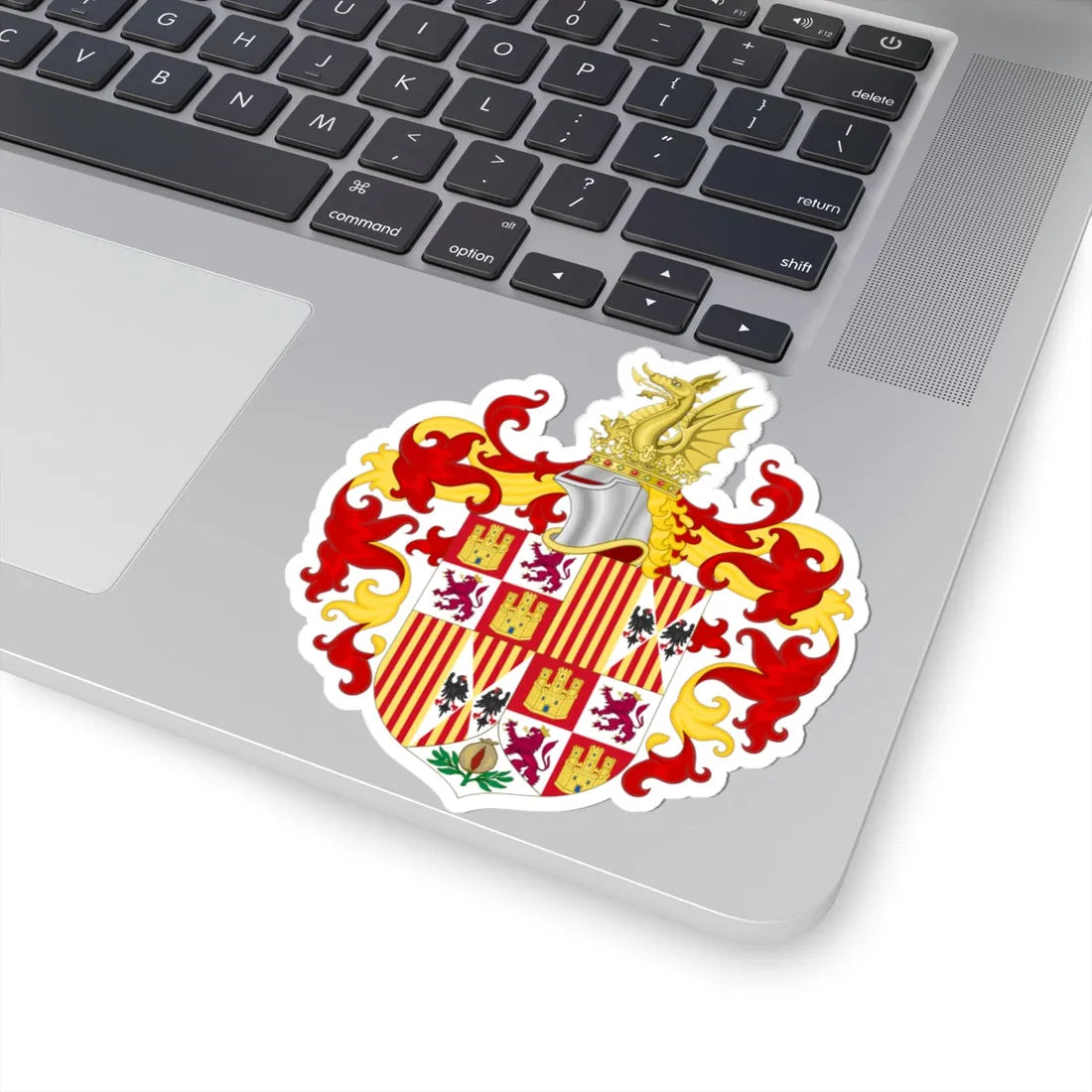 Coat of Arms of Ferdinand II of Aragon 1492-1504 (Spain) (Coat of Arms) STICKER Vinyl Kiss-Cut Decal - The Sticker Space