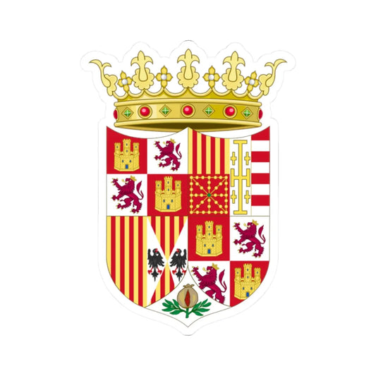 Coat of Arms of Ferdinand II of Aragon 1513-1516 (Italy) (Coat of Arms) STICKER Vinyl Kiss-Cut Decal 2 Inch White - The Sticker Space