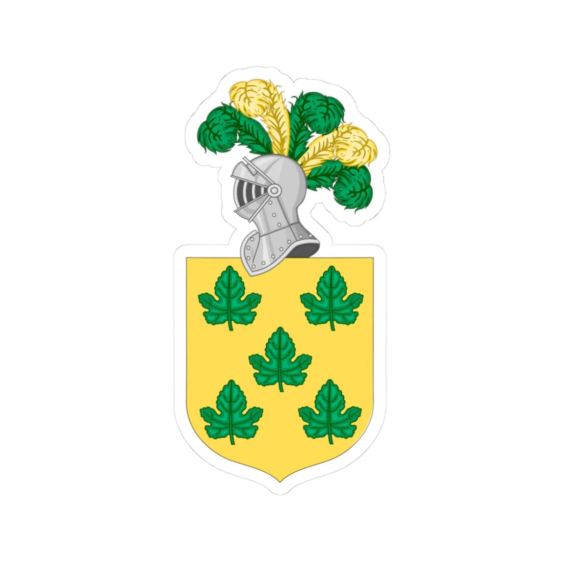 Coat of Arms of Figueroa Surname (Argentina) (Coat of Arms) STICKER Vinyl Kiss-Cut Decal 3 Inch White - The Sticker Space