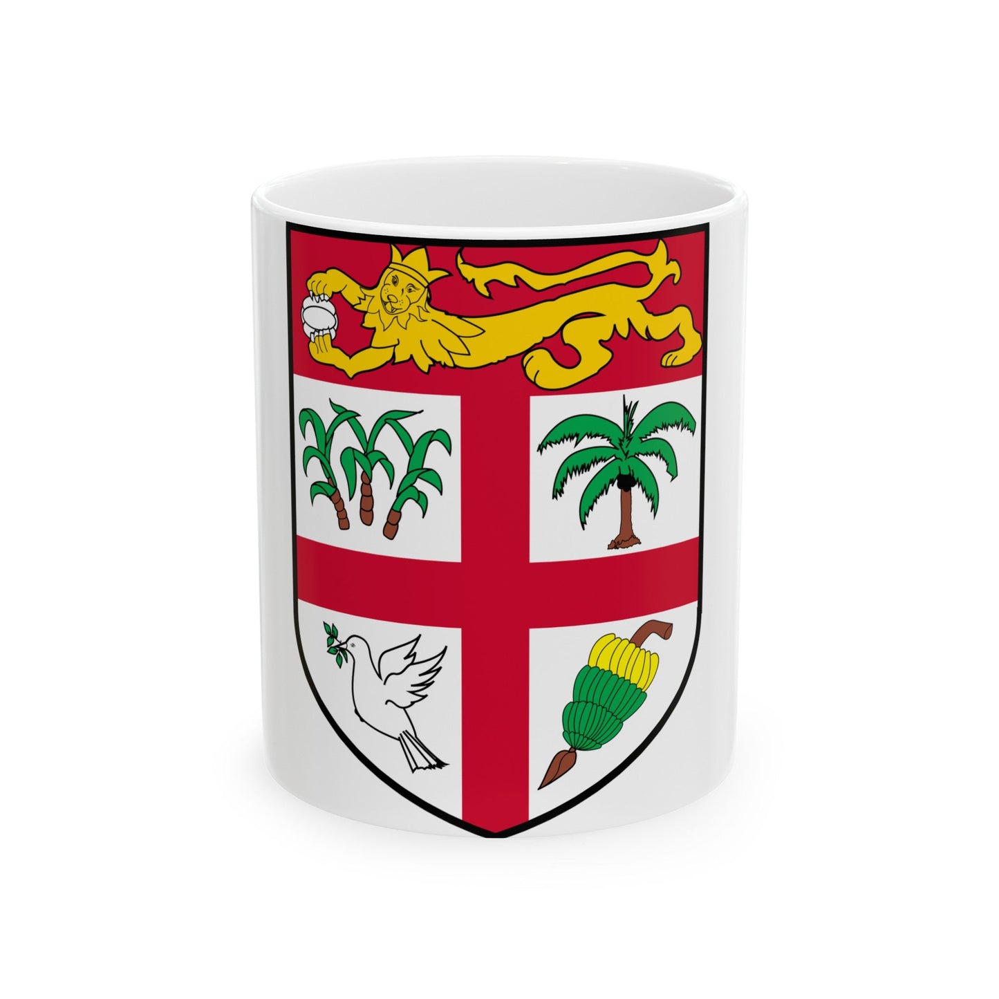 Coat of arms of Fiji 2 - White Coffee Mug-11oz-The Sticker Space