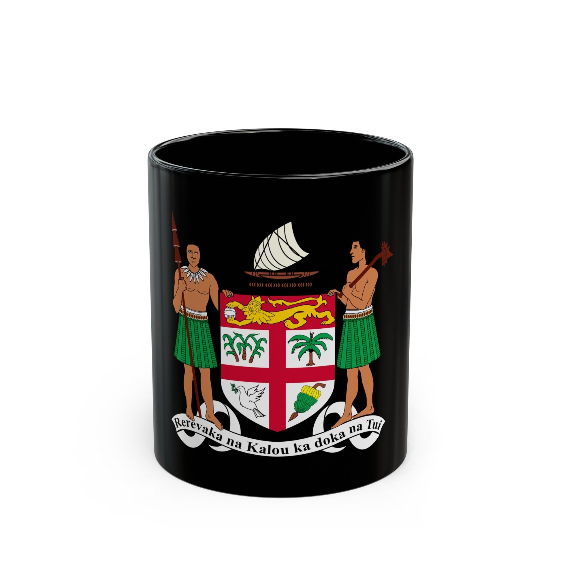 Coat of arms of Fiji - Black Coffee Mug-11oz-The Sticker Space