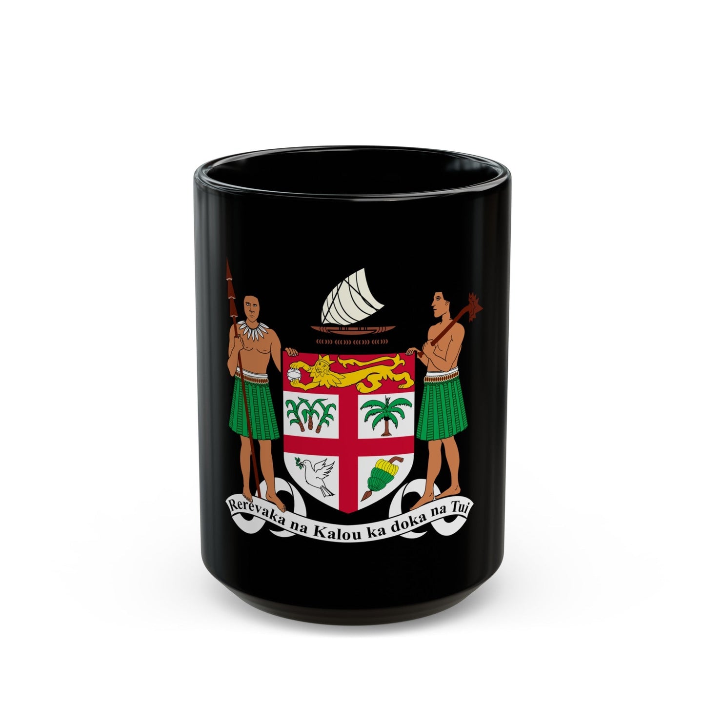 Coat of arms of Fiji - Black Coffee Mug-15oz-The Sticker Space