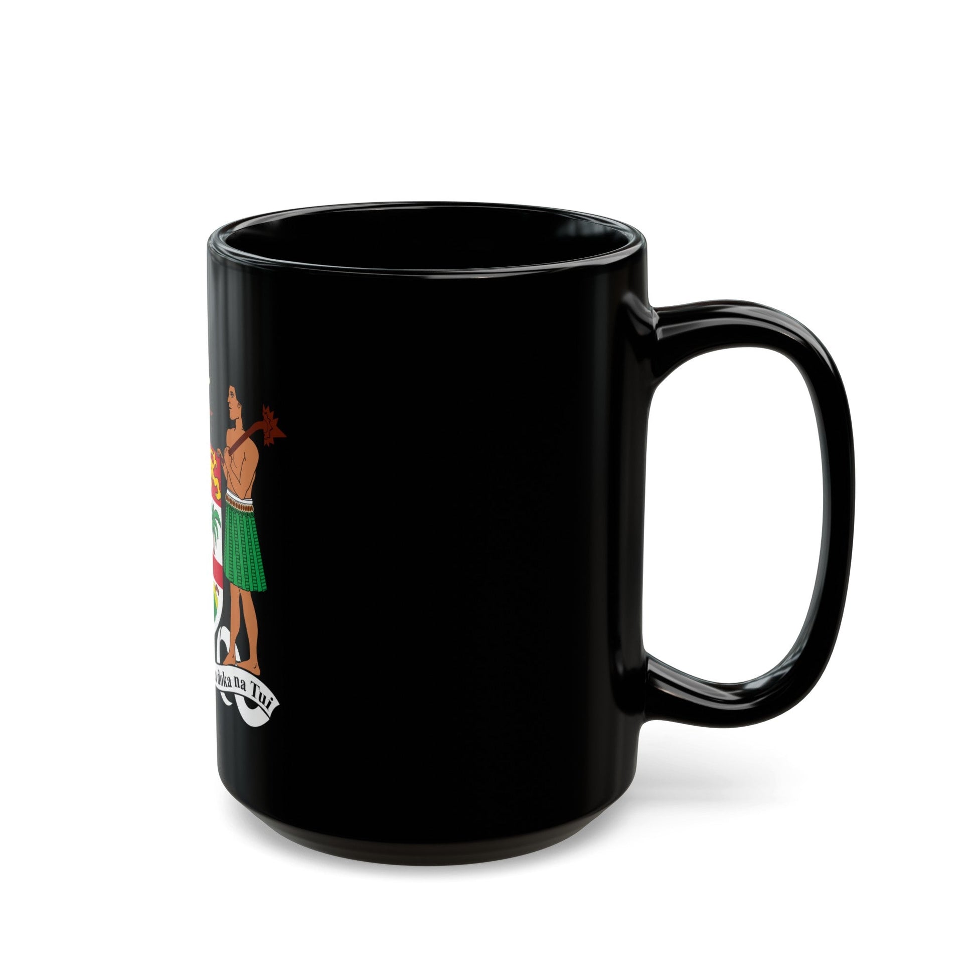 Coat of arms of Fiji - Black Coffee Mug-The Sticker Space