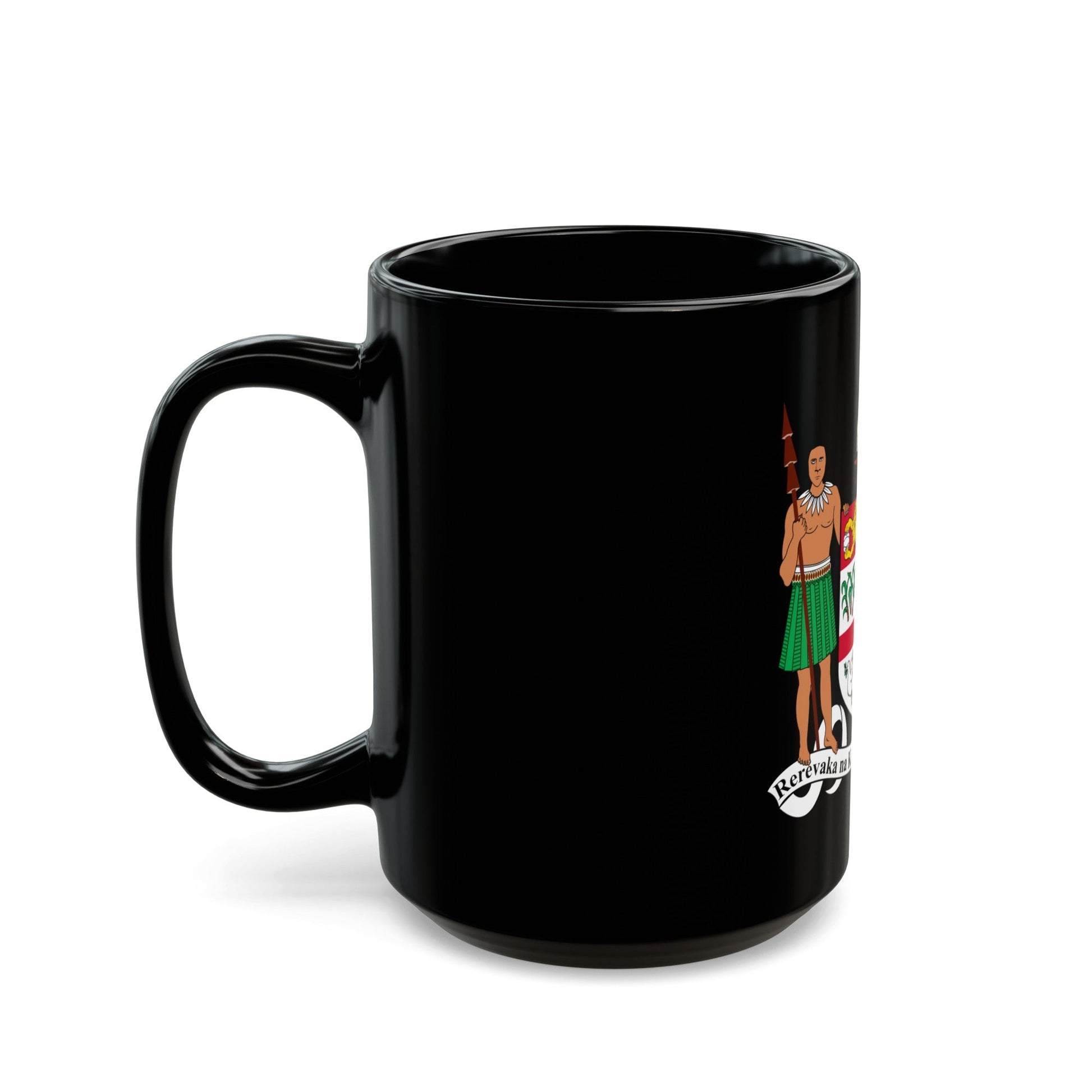 Coat of arms of Fiji - Black Coffee Mug-The Sticker Space