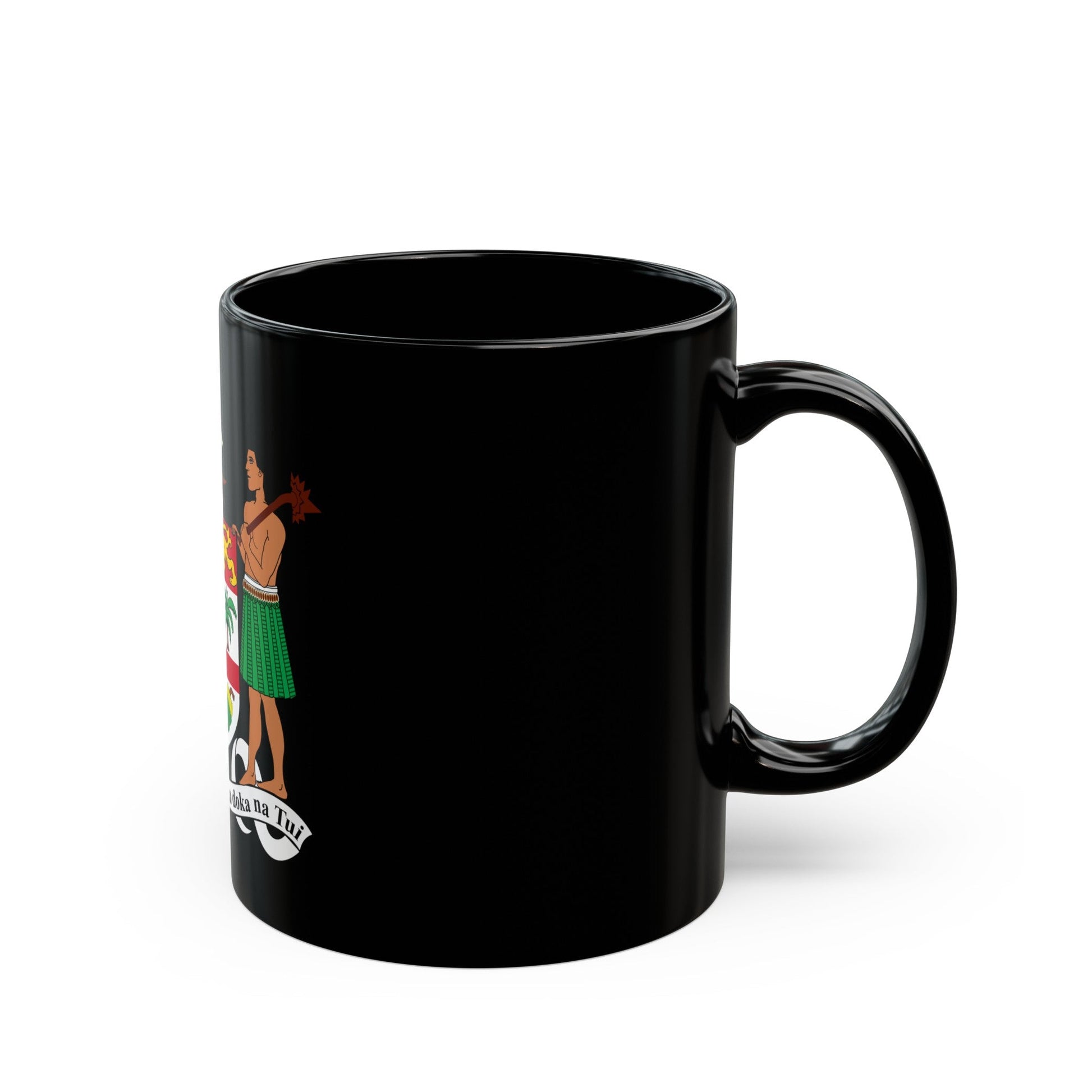 Coat of arms of Fiji - Black Coffee Mug-The Sticker Space