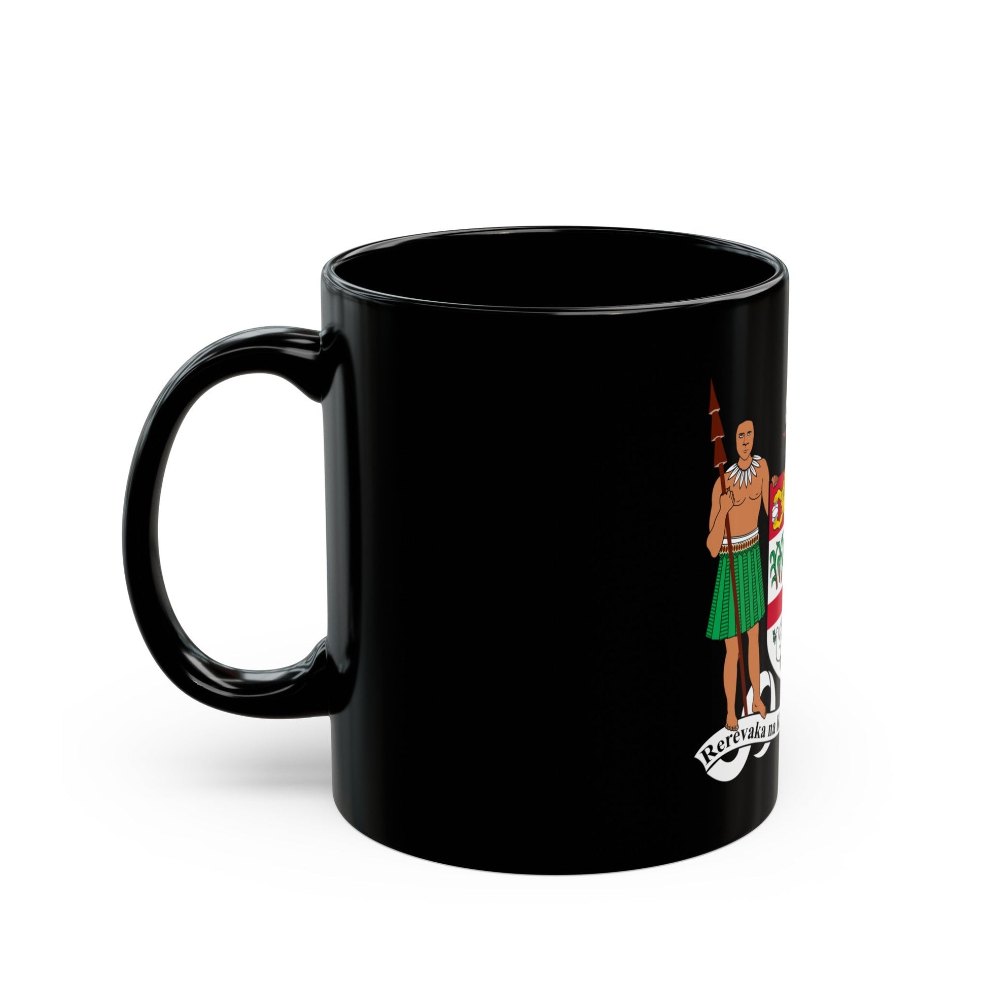 Coat of arms of Fiji - Black Coffee Mug-The Sticker Space