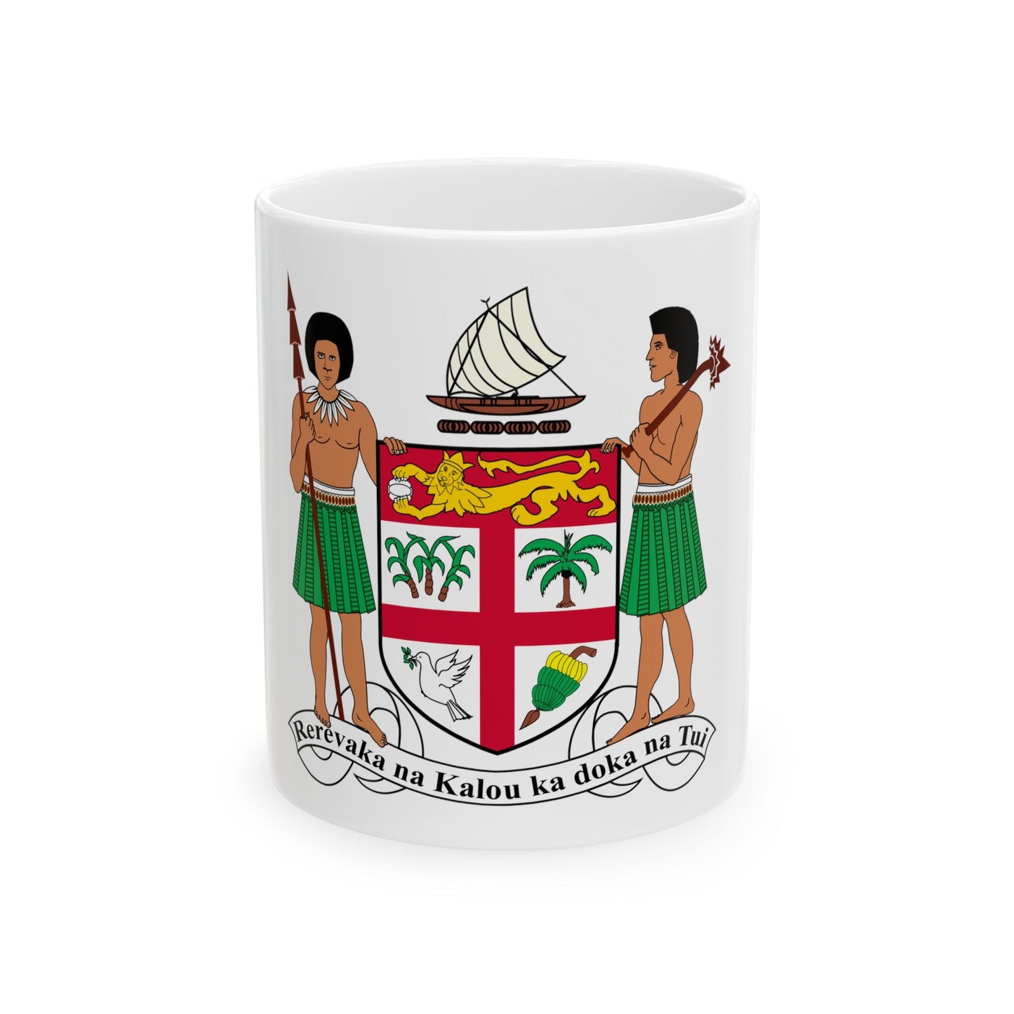 Coat of arms of Fiji - White Coffee Mug-11oz-The Sticker Space