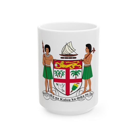 Coat of arms of Fiji - White Coffee Mug-15oz-The Sticker Space