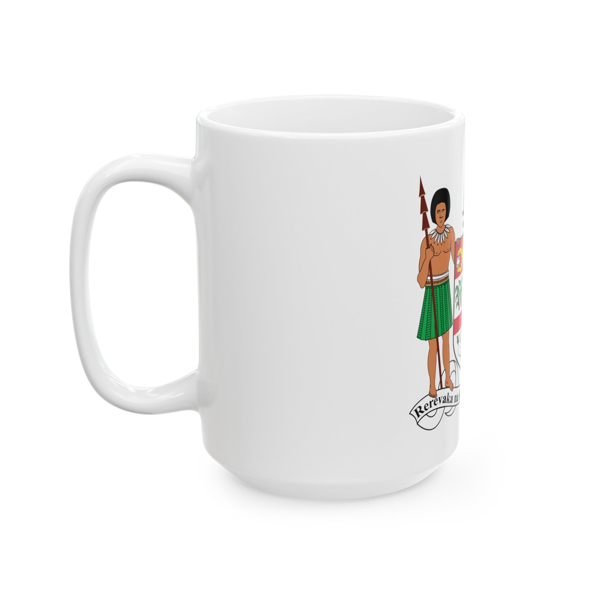 Coat of arms of Fiji - White Coffee Mug-The Sticker Space