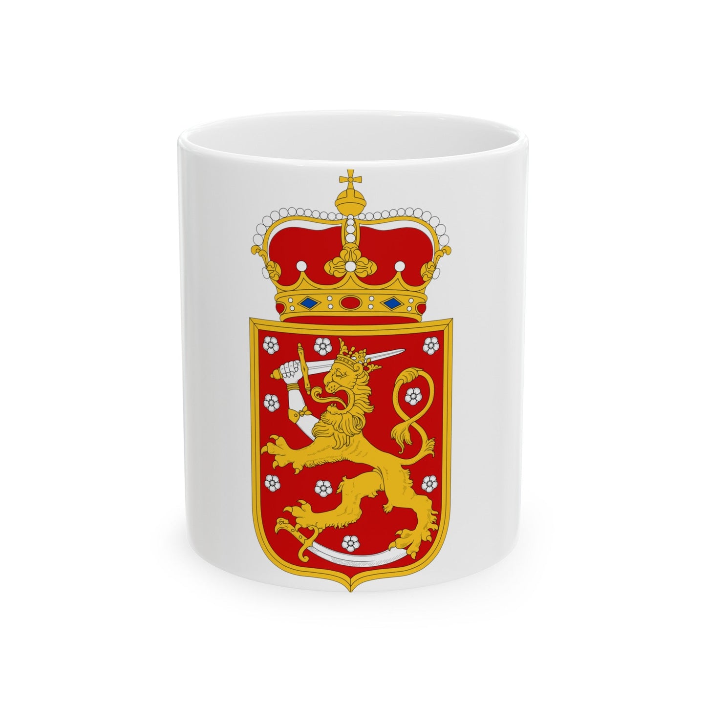 Coat of arms of Finland 1918 - White Coffee Mug-11oz-The Sticker Space